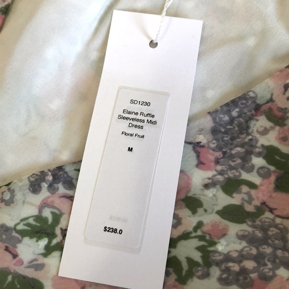 NWT Senlis Floral Fruit Elaine Ruffle V-Neck, M - Picture 11 of 16